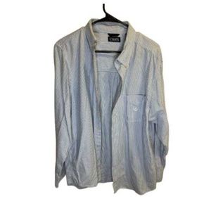 Chaps Button Down Blue Long Sleeve Shirt Striped